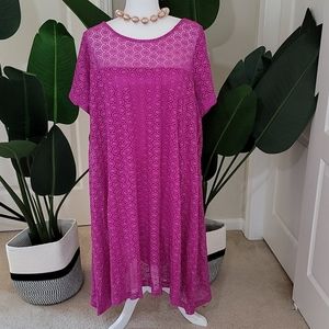 Lane Bryant 26/28 - Pink Lace Dress